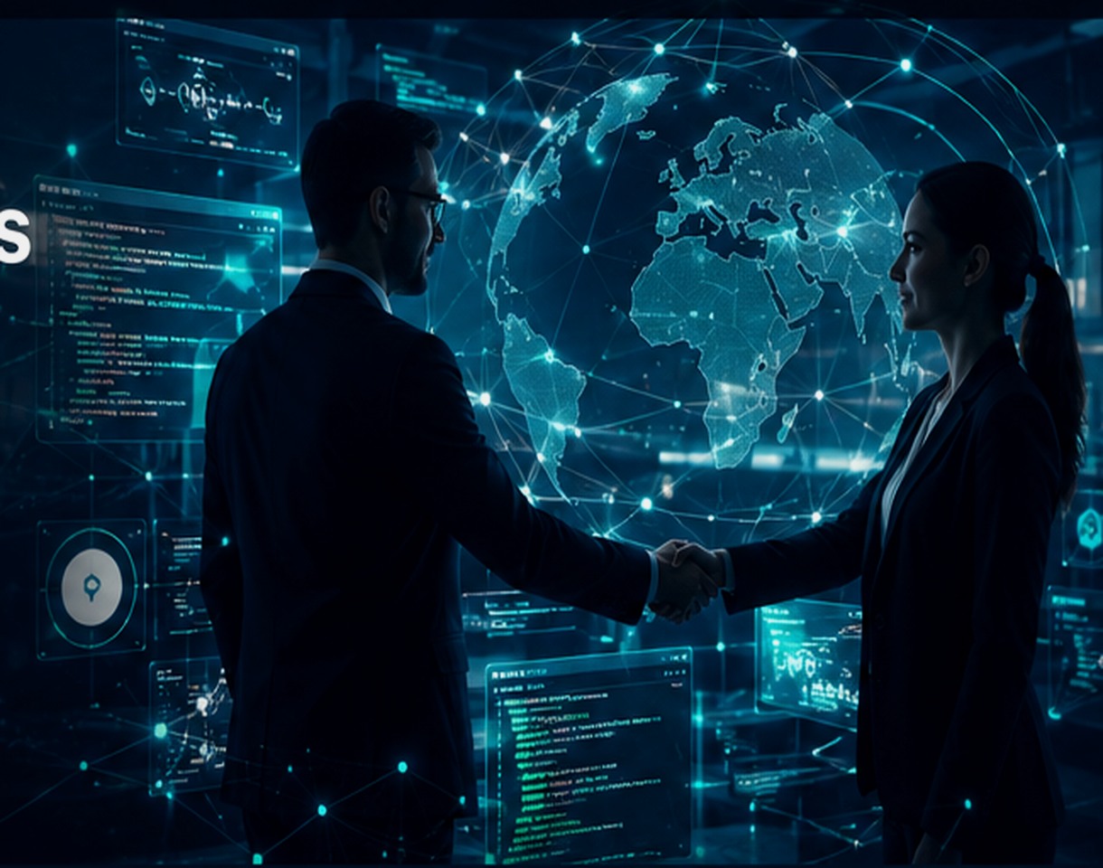 Equipo de ingeniería coordinando una solución tecnológica conectada